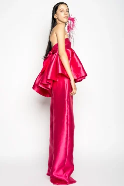 Marques ' Almeida Tops | Tops | PINK STRAPLESS PEPLUM TOP BRIGHTPINK