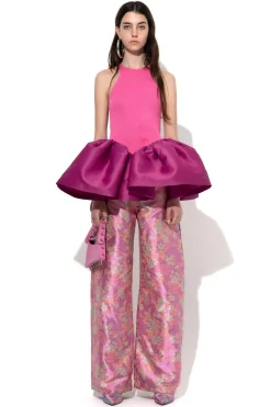Marques ' Almeida Tops | Tops | PINK TANK TOP WITH PEPLUM BRIGHTPINK