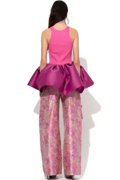 Marques ' Almeida Tops | Tops | PINK TANK TOP WITH PEPLUM BRIGHTPINK