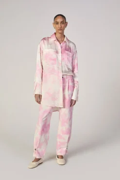 Marques ' Almeida Bottoms | M'a X Everlane | PINK TIE-DYE CUFFED TROUSERS LIGHTPINK