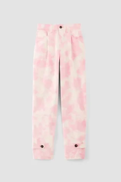 Marques ' Almeida Bottoms | M'a X Everlane | PINK TIE-DYE CUFFED TROUSERS LIGHTPINK