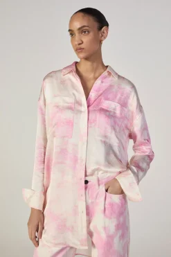 Marques ' Almeida Bottoms | M'a X Everlane | PINK TIE-DYE CUFFED TROUSERS LIGHTPINK