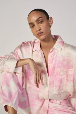 Marques ' Almeida Bottoms | M'a X Everlane | PINK TIE-DYE CUFFED TROUSERS LIGHTPINK