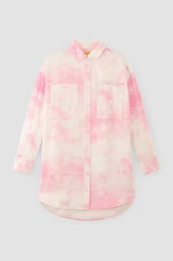 Marques ' Almeida Tops | M'a X Everlane | PINK TIE-DYE SATIN SHIRT LIGHTPINK
