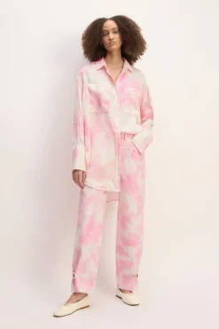 Marques ' Almeida Tops | M'a X Everlane | PINK TIE-DYE SATIN SHIRT LIGHTPINK