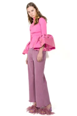 Marques ' Almeida Tops | TURTLENECK PUFF SLEEVE TOP PINK