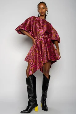 Marques ' Almeida Dresses | Dresses | ZEBRA BROCADE BALLOON SLEEVE DRESS PINK