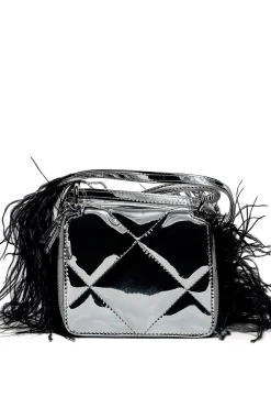 Marques ' Almeida Accessories | PRE-OWNED / WALLET BAG WITH FEATHER STRAP SILVER