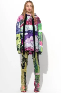 Marques ' Almeida Tops | Tops | PRINTED SEQUIN HOODIE MULTICOLOUR