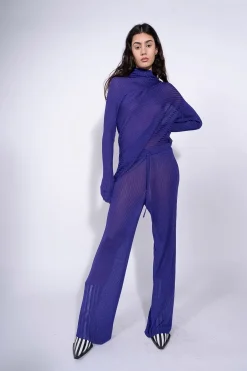 Marques ' Almeida Tops | Knitwear | DRAPED JUMPER IN LIGHTWEIGHT KNIT PURPLE