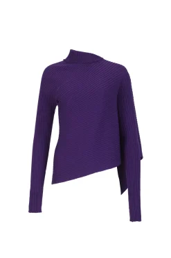 Marques ' Almeida Knitwear | Tops | DRAPED JUMPER IN MERINO KNIT PURPLE