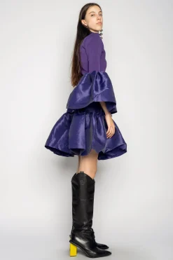 Marques ' Almeida Dresses | Dresses | PUFF SLEEVE AND HEM DRESS PURPLE