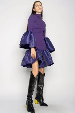 Marques ' Almeida Dresses | Dresses | PUFF SLEEVE AND HEM DRESS PURPLE