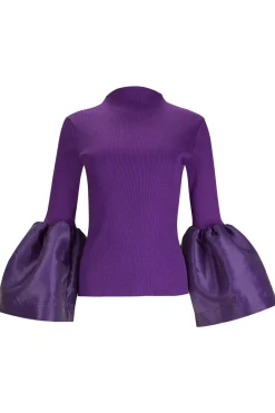 Marques ' Almeida Tops | TURTLENECK PUFF SLEEVE TOP PURPLE