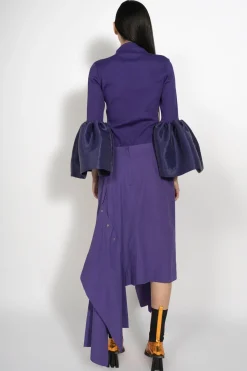 Marques ' Almeida Tops | TURTLENECK PUFF SLEEVE TOP PURPLE