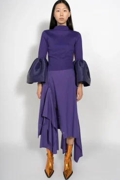 Marques ' Almeida Tops | TURTLENECK PUFF SLEEVE TOP PURPLE