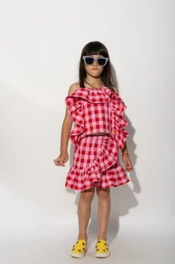 Marques ' Almeida Tops | RED AND PINK GINGHAM FRILL TOP MULTICOLOUR