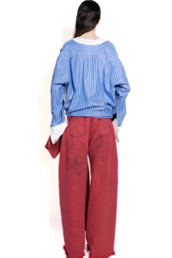 Marques ' Almeida Denim | Bottoms | BOYFRIEND TROUSERS WITH BIG BOW RED