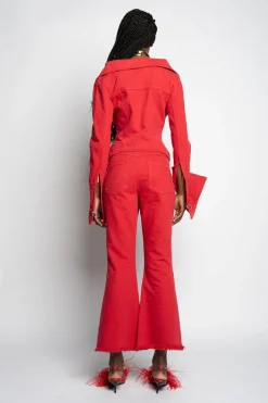 Marques ' Almeida Denim | Bottoms | CAPRI JEANS RED