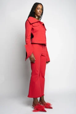 Marques ' Almeida Denim | Bottoms | CAPRI JEANS RED