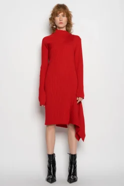 Marques ' Almeida Knitwear | Dresses | DRAPED NECK DRESS RED