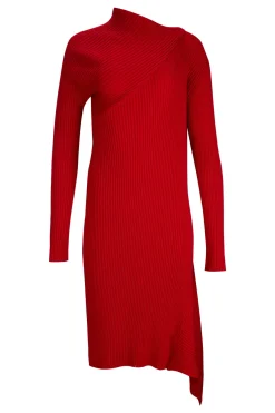 Marques ' Almeida Knitwear | Dresses | DRAPED NECK DRESS RED