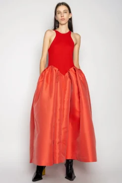 Marques ' Almeida Dresses | DRESS WITH TANK TOP SCOOPED RED