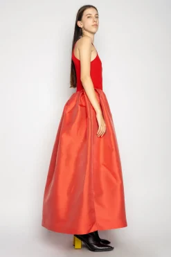 Marques ' Almeida Dresses | DRESS WITH TANK TOP SCOOPED RED