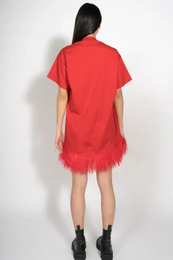 Marques ' Almeida Tops | Dresses | FEATHER HEM T-SHIRT DRESS RED
