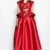 Marques ' Almeida Bottoms | HIGH WAIST PLEATED FULL SKIRT RED