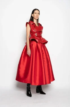 Marques ' Almeida Outerwear | Tops | LEATHER BIKER VEST RED