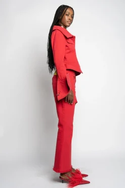 Marques ' Almeida Outerwear | Tops | OFF-SHOULDER COLLAR JACKET RED