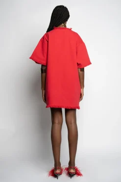 Marques ' Almeida Dresses | Denim | OVERSIZED T-SHIRT DRESS RED
