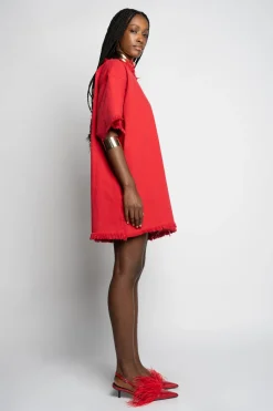 Marques ' Almeida Dresses | Denim | OVERSIZED T-SHIRT DRESS RED