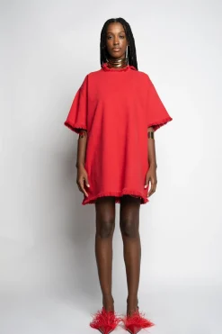 Marques ' Almeida Dresses | Denim | OVERSIZED T-SHIRT DRESS RED