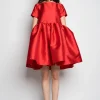 Marques ' Almeida Dresses | Dresses | SHORT CAP SLEEVE PUFF DRESS RED
