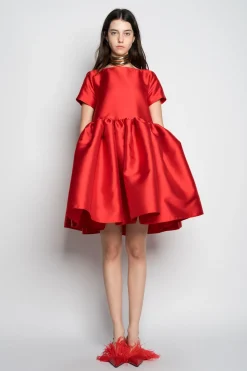 Marques ' Almeida Dresses | Dresses | SHORT CAP SLEEVE PUFF DRESS RED