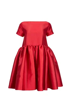 Marques ' Almeida Dresses | Dresses | SHORT CAP SLEEVE PUFF DRESS RED