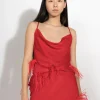 Marques ' Almeida Tops | SLIP TOP WITH FEATHERS RED
