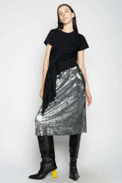 Marques ' Almeida Bottoms | Bottoms | CLASSIC SLIP SKIRT SILVER