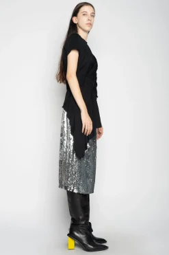 Marques ' Almeida Bottoms | Bottoms | CLASSIC SLIP SKIRT SILVER