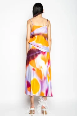Marques ' Almeida Bottoms | Bottoms | SLIP PRINTED SATIN SKIRT MULTICOLOUR
