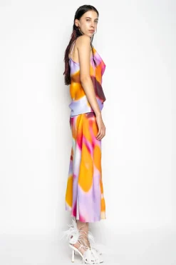 Marques ' Almeida Bottoms | Bottoms | SLIP PRINTED SATIN SKIRT MULTICOLOUR