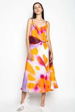 Marques ' Almeida Bottoms | Bottoms | SLIP PRINTED SATIN SKIRT MULTICOLOUR