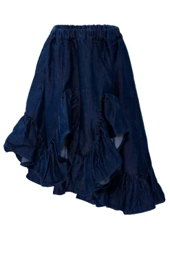 Marques ' Almeida Bottoms | TENCEL RUFFLE SKIRT NAVY