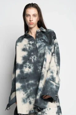 Marques ' Almeida Tops | Tops | TIE DYE BLACK XXL SHIRT BLACKWHITE
