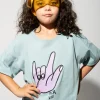 Marques ' Almeida Jersey | Tops | HAND PRINT T-SHIRT TURQUOISE