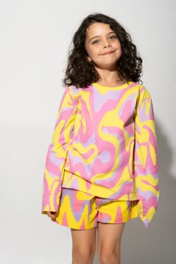 Marques ' Almeida Jersey | Tops | WAVY PRINT LONG SLEEVE TOP MULTICOLOUR