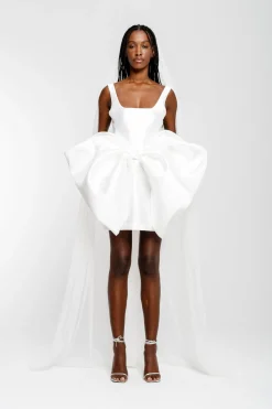 Marques ' Almeida Bridal | BIG BOW MINI DRESS WHITE