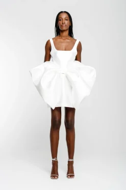 Marques ' Almeida Bridal | BIG BOW MINI DRESS WHITE